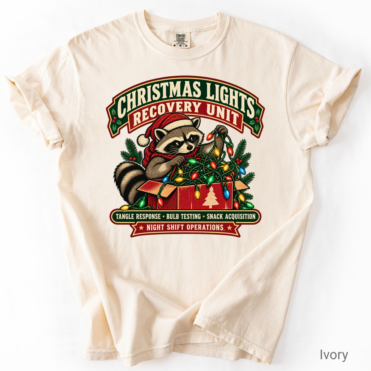 Christmas Lights Recovery Unit Raccoon Shirt