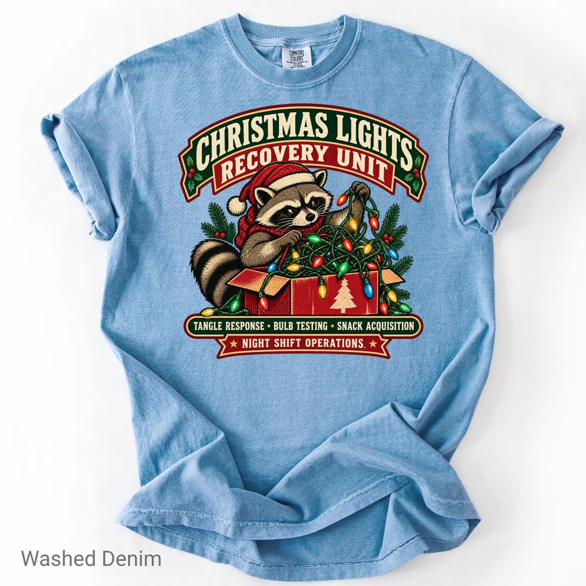 Christmas Lights Recovery Unit Raccoon Shirt