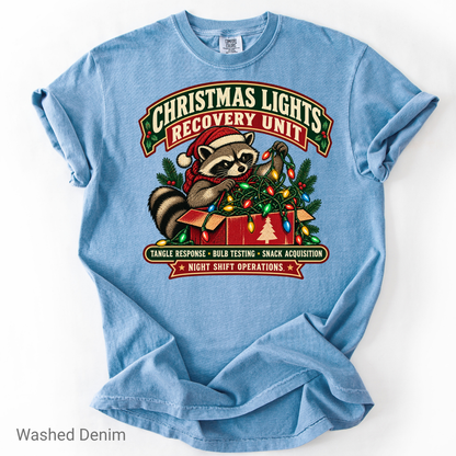 Christmas Lights Recovery Unit Raccoon Shirt