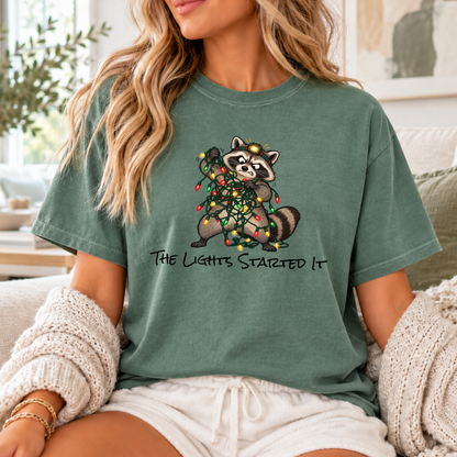 Funny Raccoon Christmas Shirt – Tangled Christmas Lights