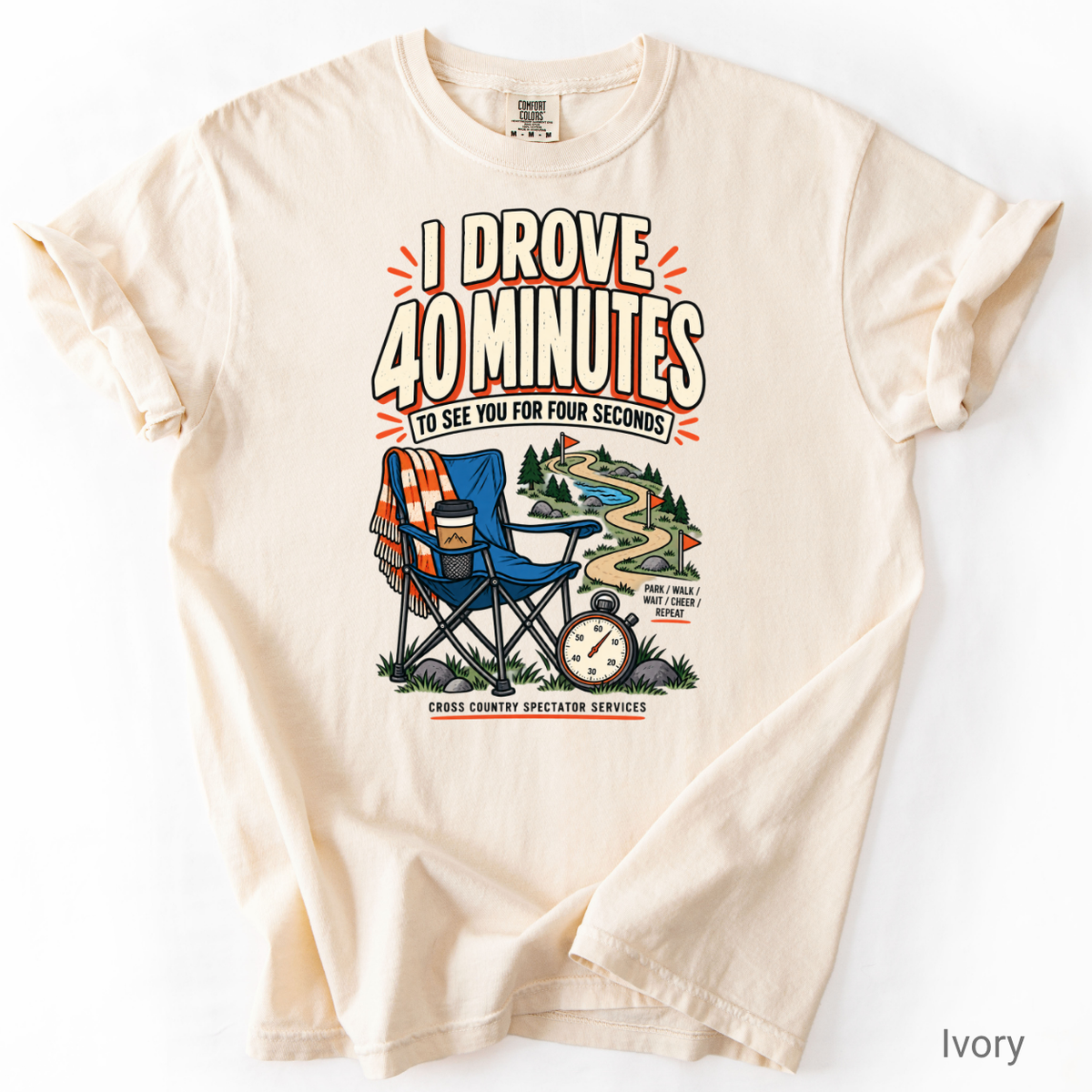 Vintage funny cross country spectator T-shirt design for running parents