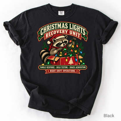 Christmas Lights Recovery Unit Raccoon Shirt