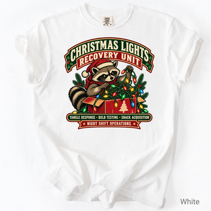 Christmas Lights Recovery Unit Raccoon Shirt